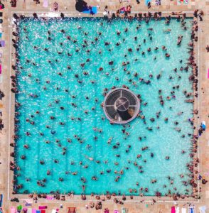 crowded pool